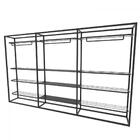 Arara Closet, Estilo Industrial, Guarda Roupas Aberto Com 21