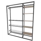 Arara Closet, Estilo Industrial, Guarda Roupas Aberto Com 21