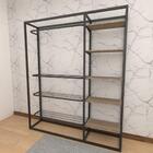 Arara Closet, Estilo Industrial, Guarda Roupas Aberto Com 21