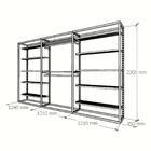 Arara Closet, Estilo Industrial, Guarda Roupas Aberto Com 21