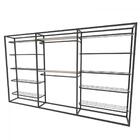 Arara Closet, Estilo Industrial, Guarda Roupas Aberto Com 21