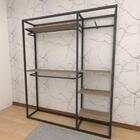 Arara Closet, Estilo Industrial, Guarda Roupas Aberto Com 21