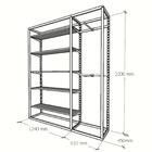 Arara Closet, Estilo Industrial, Guarda Roupas Aberto Com 21