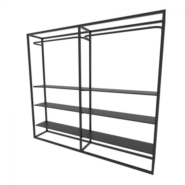 Arara Closet, Estilo Industrial, Guarda Roupas Aberto Com 22