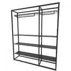 Arara Closet, Estilo Industrial, Guarda Roupas Aberto Com 22