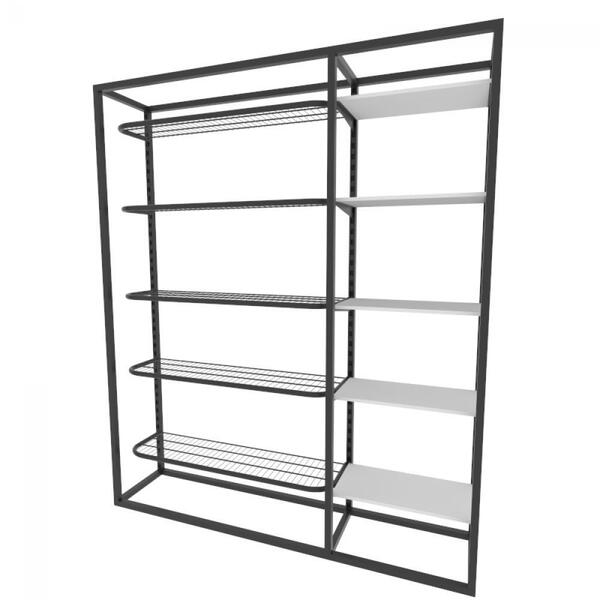 Arara Closet, Estilo Industrial, Guarda Roupas Aberto Com 22