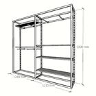 Arara Closet, Estilo Industrial, Guarda Roupas Aberto Com 22