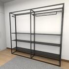 Arara Closet, Estilo Industrial, Guarda Roupas Aberto Com 22