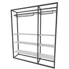 Arara Closet, Estilo Industrial, Guarda Roupas Aberto Com 22