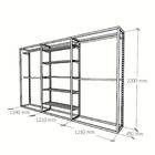 Arara Closet, Estilo Industrial, Guarda Roupas Aberto Com 22