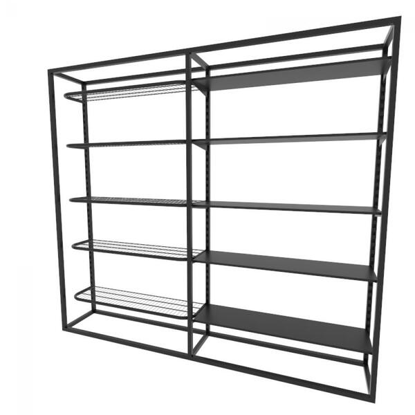 Arara Closet, Estilo Industrial, Guarda Roupas Aberto Com 22