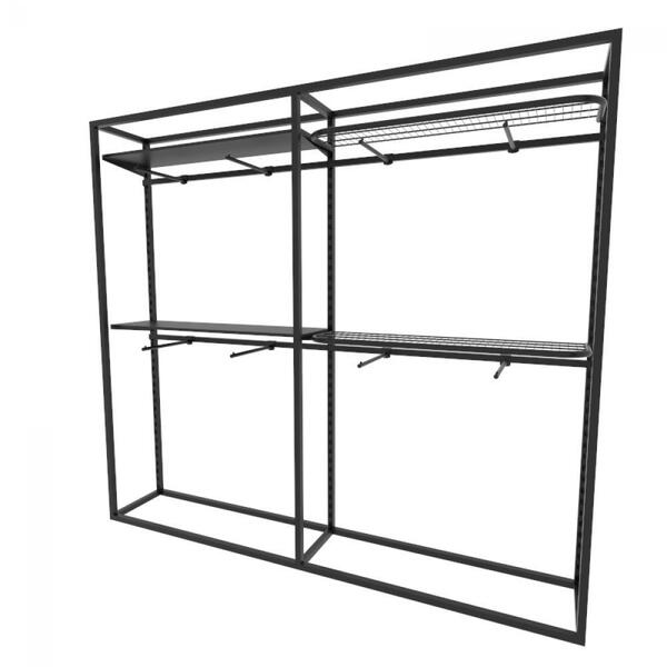 Arara Closet, Estilo Industrial, Guarda Roupas Aberto Com 22