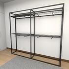 Arara Closet, Estilo Industrial, Guarda Roupas Aberto Com 22