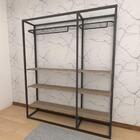 Arara Closet, Estilo Industrial, Guarda Roupas Aberto Com 22