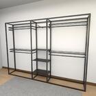 Arara Closet, Estilo Industrial, Guarda Roupas Aberto Com 22