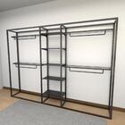 Arara Closet, Estilo Industrial, Guarda Roupas Aberto Com 22