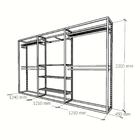 Arara Closet, Estilo Industrial, Guarda Roupas Aberto Com 23