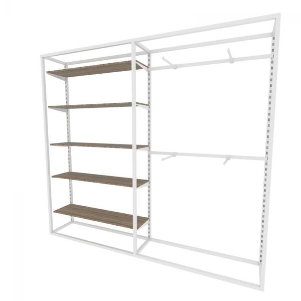 Arara Closet, Estilo Industrial, Guarda Roupas Aberto Com 23