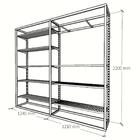 Arara Closet, Estilo Industrial, Guarda Roupas Aberto Com 23