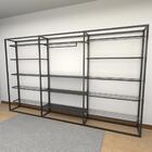 Arara Closet, Estilo Industrial, Guarda Roupas Aberto Com 23