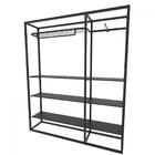 Arara Closet, Estilo Industrial, Guarda Roupas Aberto Com 23