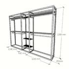 Arara Closet, Estilo Industrial, Guarda Roupas Aberto Com 23