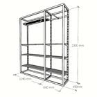 Arara Closet, Estilo Industrial, Guarda Roupas Aberto Com 23