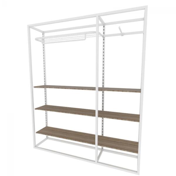 Arara Closet, Estilo Industrial, Guarda Roupas Aberto Com 23