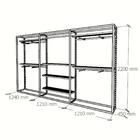 Arara Closet, Estilo Industrial, Guarda Roupas Aberto Com 23