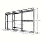 Arara Closet, Estilo Industrial, Guarda Roupas Aberto Com 23