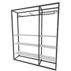 Arara Closet, Estilo Industrial, Guarda Roupas Aberto Com 24