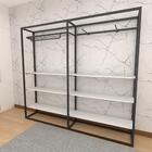 Arara Closet, Estilo Industrial, Guarda Roupas Aberto Com 24