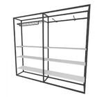 Arara Closet, Estilo Industrial, Guarda Roupas Aberto Com 24