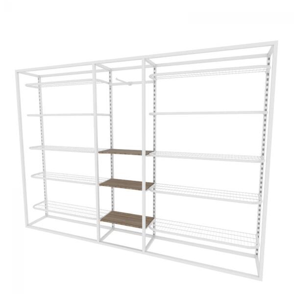 Arara Closet, Estilo Industrial, Guarda Roupas Aberto Com 24