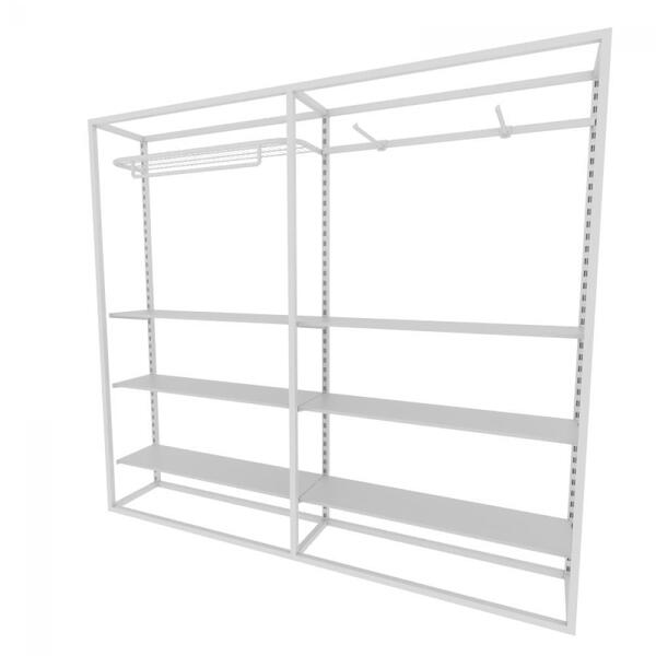 Arara Closet, Estilo Industrial, Guarda Roupas Aberto Com 24