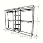 Arara Closet, Estilo Industrial, Guarda Roupas Aberto Com 24