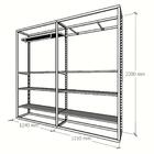 Arara Closet, Estilo Industrial, Guarda Roupas Aberto Com 24