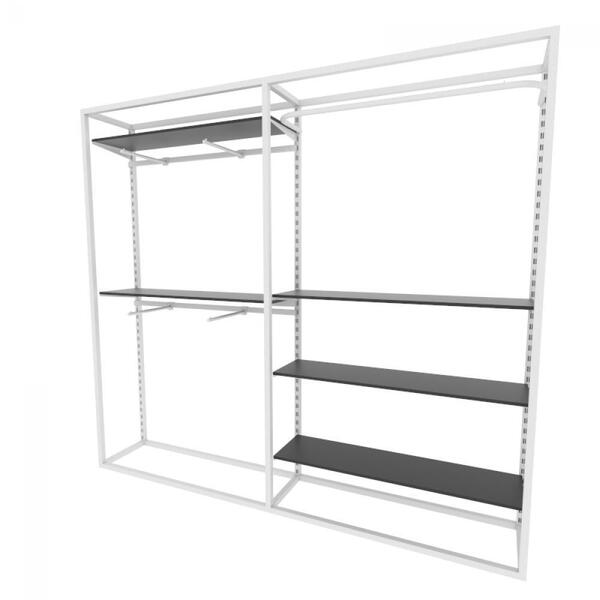 Arara Closet, Estilo Industrial, Guarda Roupas Aberto Com 24