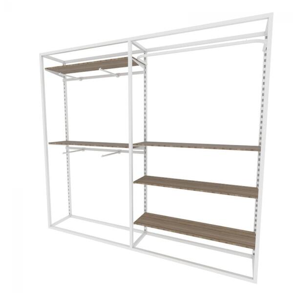 Arara Closet, Estilo Industrial, Guarda Roupas Aberto Com 24