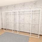 Arara Closet, Estilo Industrial, Guarda Roupas Aberto Com 24