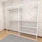 Arara Closet, Estilo Industrial, Guarda Roupas Aberto Com 24