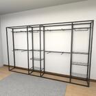 Arara Closet, Estilo Industrial, Guarda Roupas Aberto Com 24