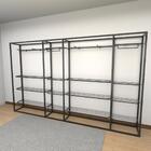Arara Closet, Estilo Industrial, Guarda Roupas Aberto Com 24