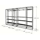 Arara Closet, Estilo Industrial, Guarda Roupas Aberto Com 24