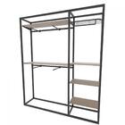 Arara Closet, Estilo Industrial, Guarda Roupas Aberto Com 24