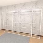 Arara Closet, Estilo Industrial, Guarda Roupas Aberto Com 24