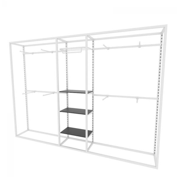 Arara Closet, Estilo Industrial, Guarda Roupas Aberto Com 25