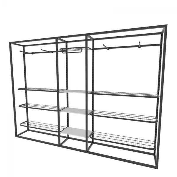 Arara Closet, Estilo Industrial, Guarda Roupas Aberto Com 25