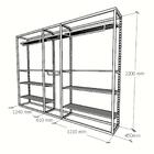 Arara Closet, Estilo Industrial, Guarda Roupas Aberto Com 25