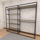 Arara Closet, Estilo Industrial, Guarda Roupas Aberto Com 25